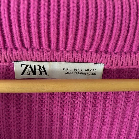 Zara pink cropped knit sweater - Picture 3 of 3